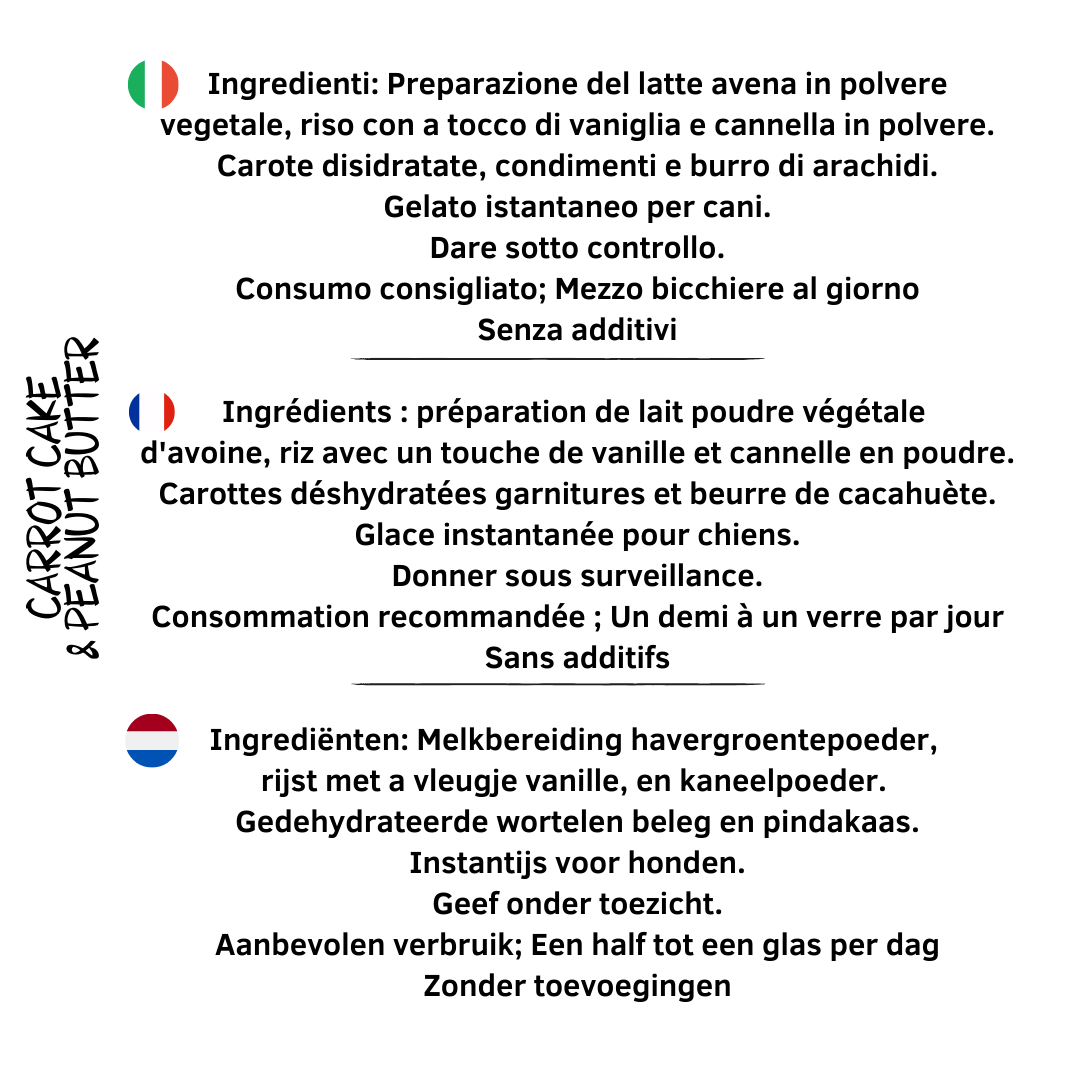 Glace pour chiens-préparation CAROTTE/CACAHUETE